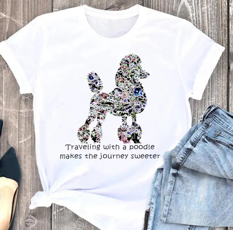 Cute Graffiti Animal Print White T-shirt - Ch2117