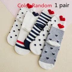 Women's Socks Cotton Heel With Hearts Low Top Invisible Short Tube Breathable Cute Japanese Style - Heel Love Mid Calf - View 1