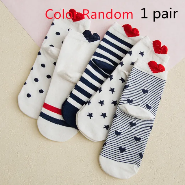 Women's Socks Cotton Heel With Hearts Low Top Invisible Short Tube Breathable Cute Japanese Style Heel Love Mid Calf - Shop at LoveMi