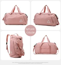 Dry Wet Separation Backpack Portable Large Capacity Travel Bag - Pink - View 1