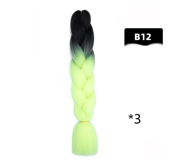 Color Big Braid African Chemical Fiber High Temperature Silk Wig Gradient - B12