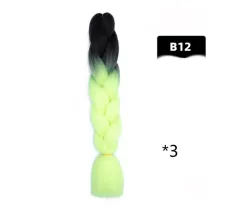 Color Big Braid African Chemical Fiber High Temperature Silk Wig Gradient - B12 - View 1