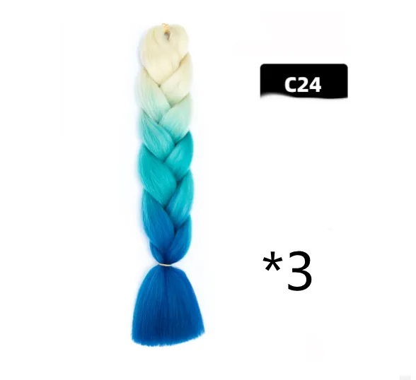 Colour Big Braid African Chemical Fibre High Temperature Silk Wig Gradient - C24
