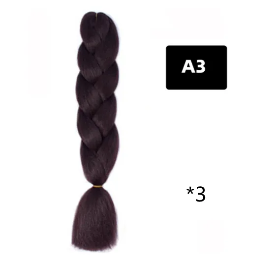 Color Big Braid African Chemical Fiber High Temperature Silk Wig Gradient - A3