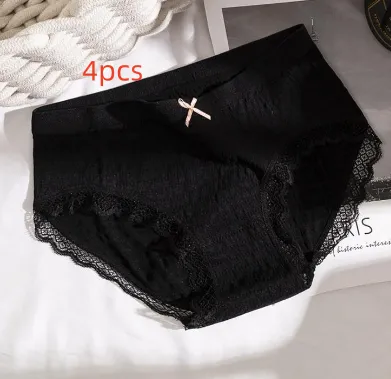 Girls Mid Low Waist Cotton Crotch Comfortable Breathable Shorts Black4Pcs - Shop at LoveMi
