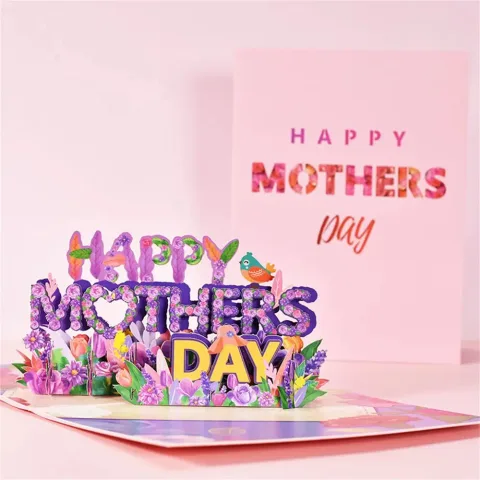 3D PopUp Flower Bouquet Cards Gifts Anniversary Mom Floral