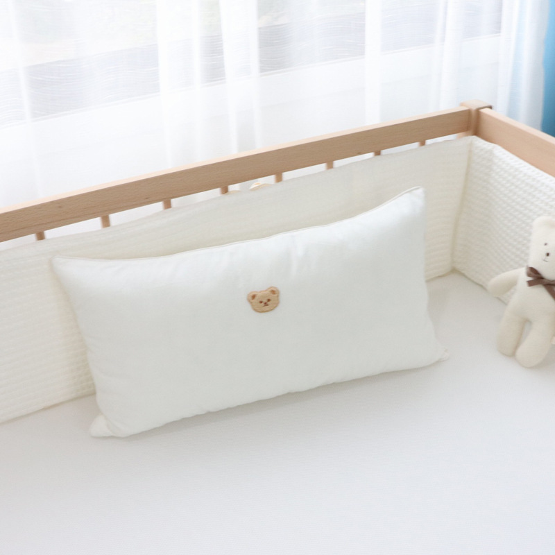 Korean Cotton Bear Embroidery Headboard Pillow