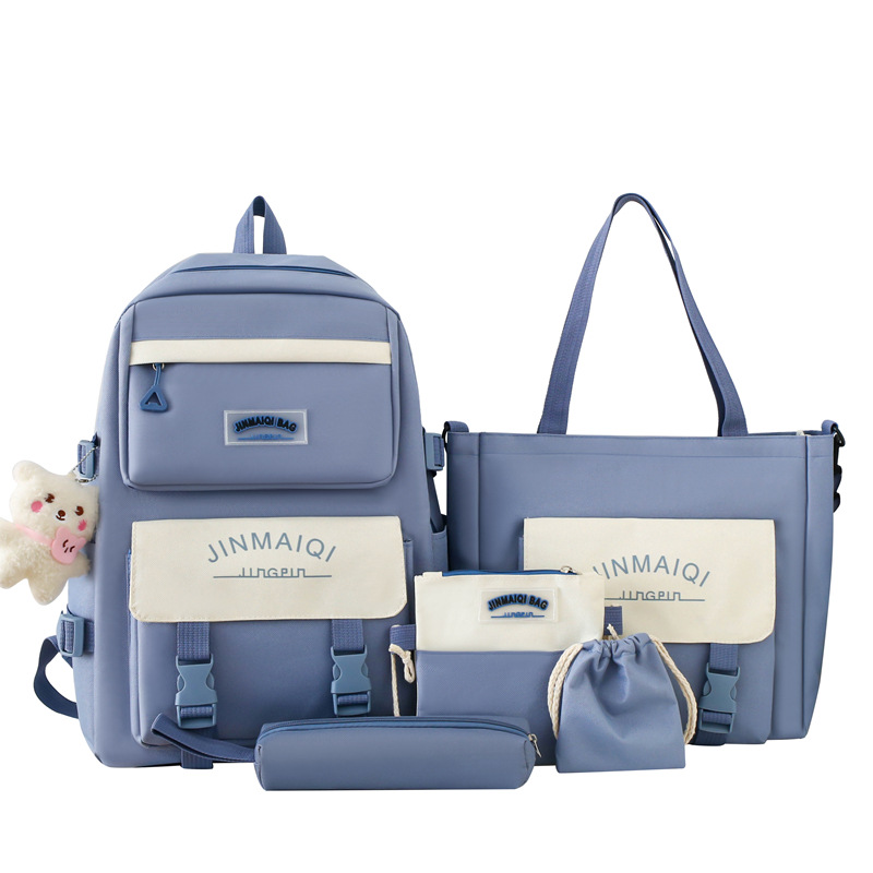 Schoolbag Women's Five-piece Backpack Large Capacity — foto 10