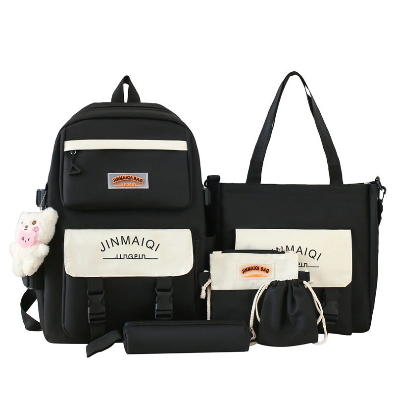 Schoolbag Women's Five-piece Backpack Large Capacity — foto 9