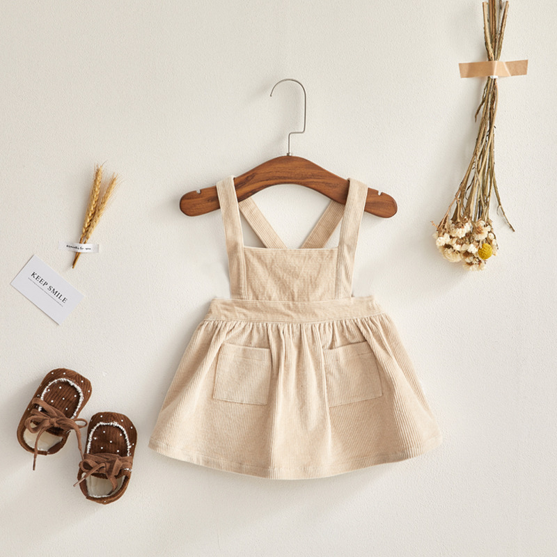 Beige suspender pants