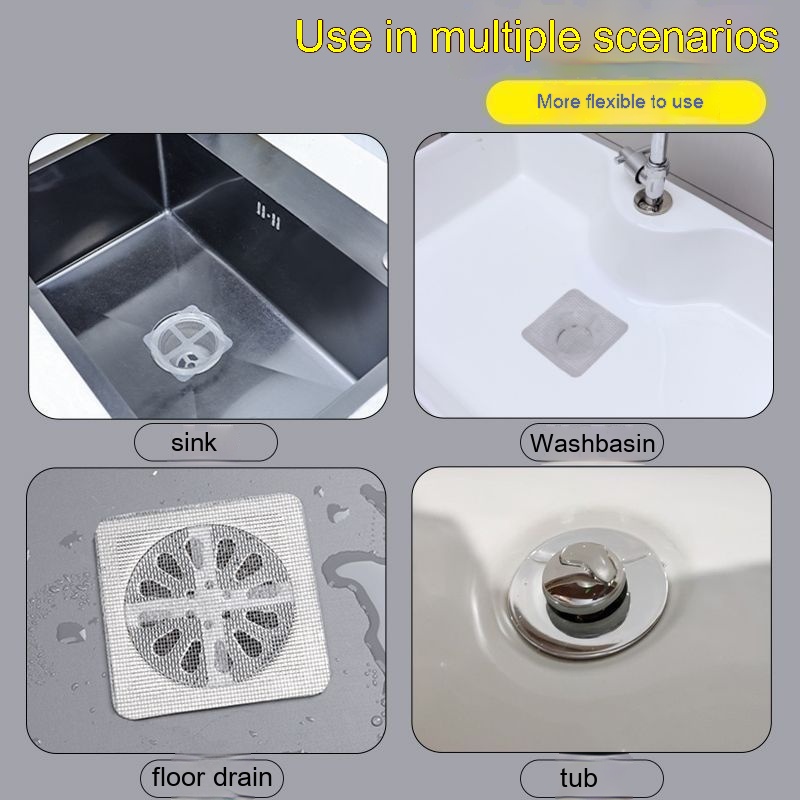 Self-adhesive Floor Drain Sheet Anti-blocking Insect-proof. Product information: Color: square frame one-piece bulk (gray) Material: cotton yarn Category: Tools Packing list: Floor Drain Sheet*1PCS. Product Image.