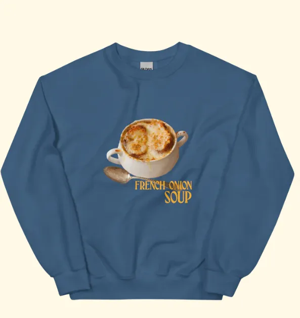 French Onion Soup Sweatshirt - Indigo Blue