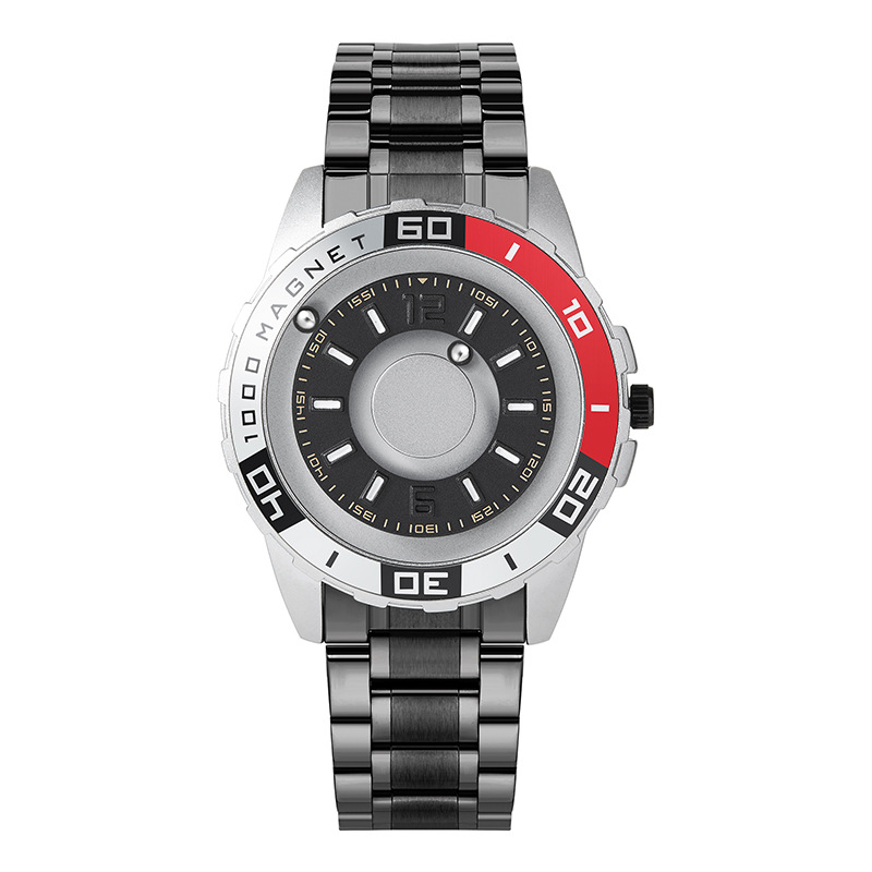 Silver shell black steel strip
