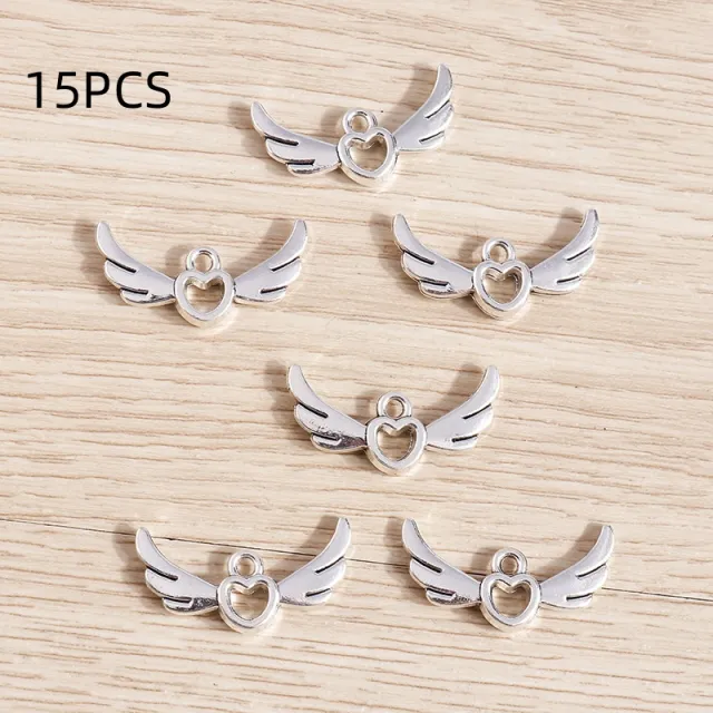 Electroplated Alloy Hollow Love Angel Wings Pendant Silver - Shop at LoveMi