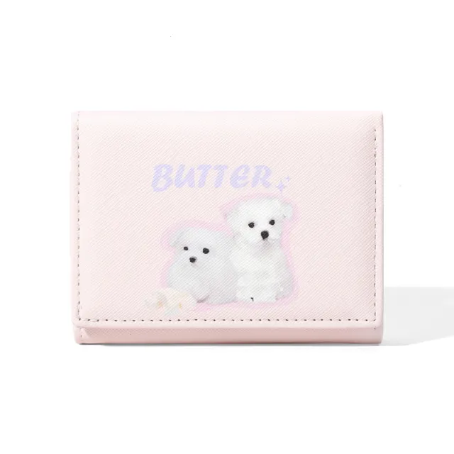 Cute Ladies Card Holder Fashion Cross Pattern Three Fold Pink - Shop at LoveMi