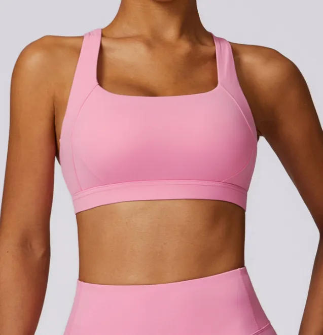 Shockproof Running Wearing Fitness Clothes And Bras Pink - Shop at LoveMi