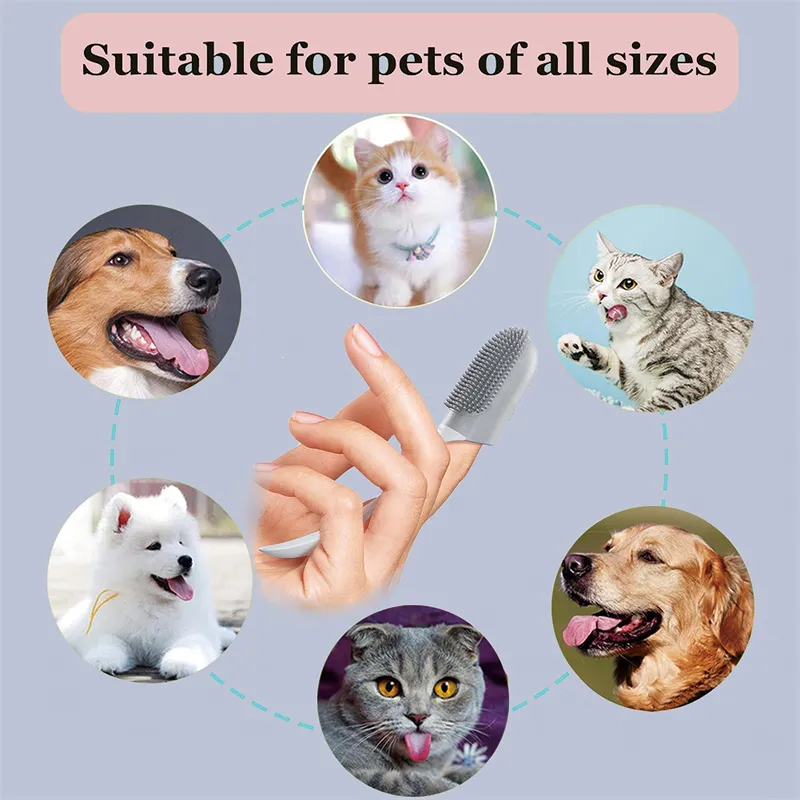 Dog Tooth Cleaning Brush Care Finger Wrap Cat Dog Oral Cleaning Toothbrush Tool Silicone Dog Cat Finger Toothbrush Supplies Pet Products – image 2