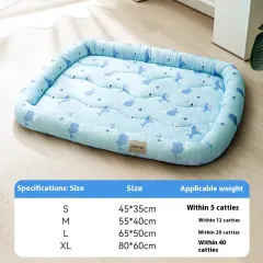 Cool Feeling Dog Mat Breathable Pet Bed Cat Nest - Blue Little Dolphin - View 1