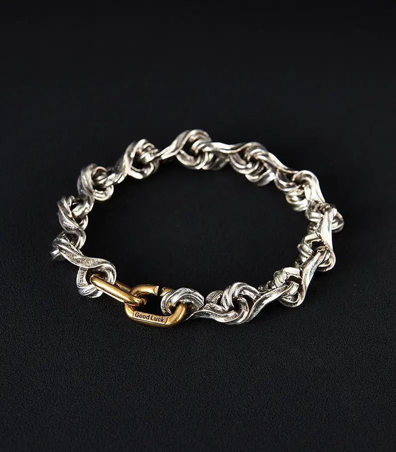 Retro Heavy Industry Letter Bracelet Women's Distressed