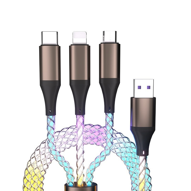 One-to-three Luminous Fast Charging RGB Data Cable - Image 3
