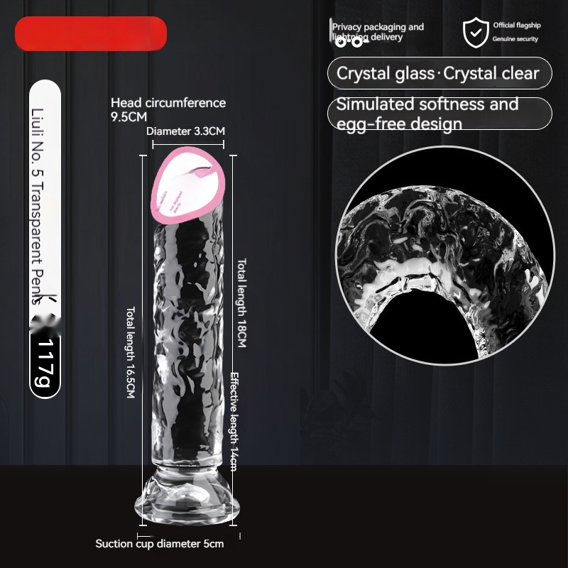 9i Adult Sex Toys Glass Women's Masturbation Device Transparent Dildos Cannon Toy 6