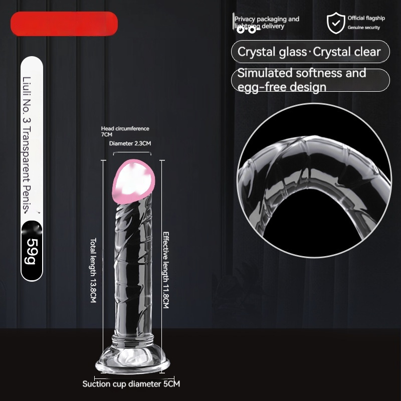 9i Adult Sex Toys Glass Women's Masturbation Device Transparent Dildos Cannon Toy 4