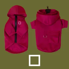 456 Digital Pet Clothes Cat Dog Coat Teddy Small And Medium-sized Dogs Sweater - Red Square - View 1