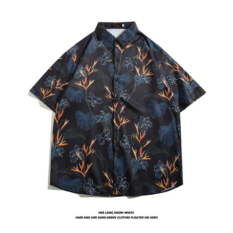 Fashionable Hawaiian Ice Silk Inch Shirt Man