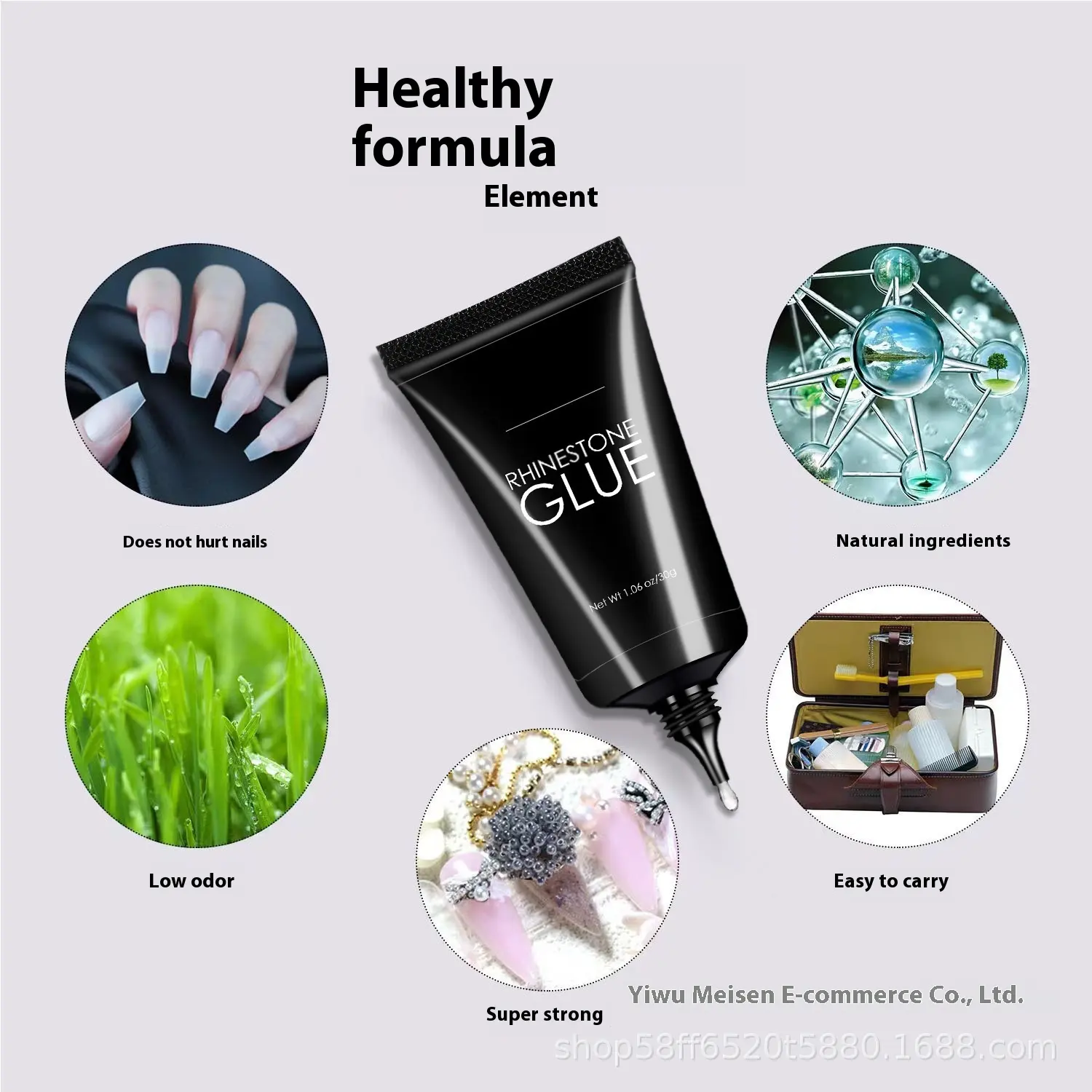 30g Black Technology Nail Tip Art Solid