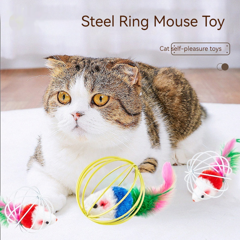 Cat Self-Hi Toy Cage Mouse Painted Lacquer Wire Nibbling Toy