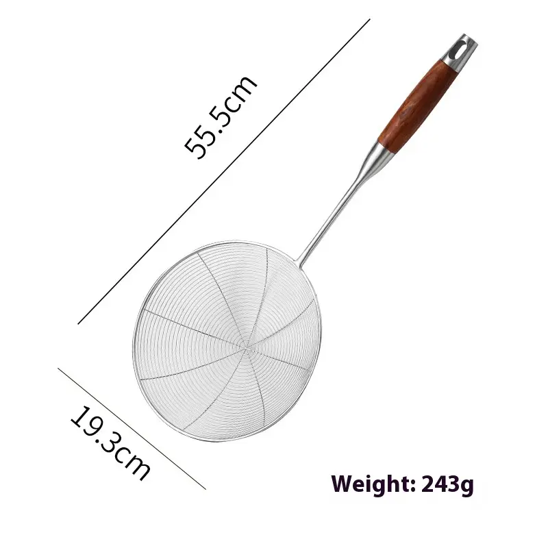 304 Stainless Steel Colander Commercial Kitchen Strainer Fried Drain Line Scoop Up Dumplings Pasta