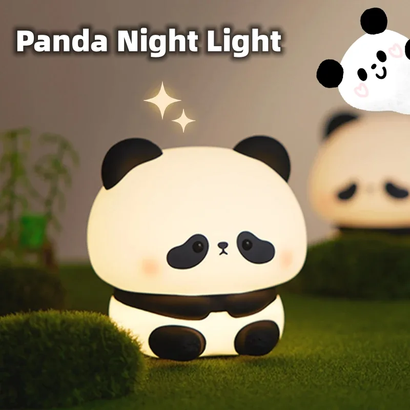 Panda LED Night Light Cute Silicone USB Rechargeable Touch