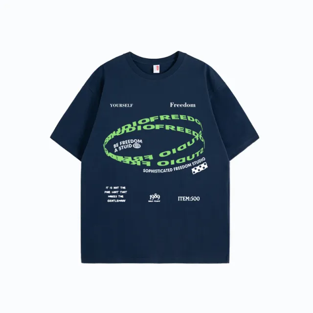 American Letter T shirt Summer Street Navy Blue - Shop at LoveMi