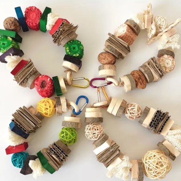 Colorful Wooden Hanging String Rabbit Hamster Molar