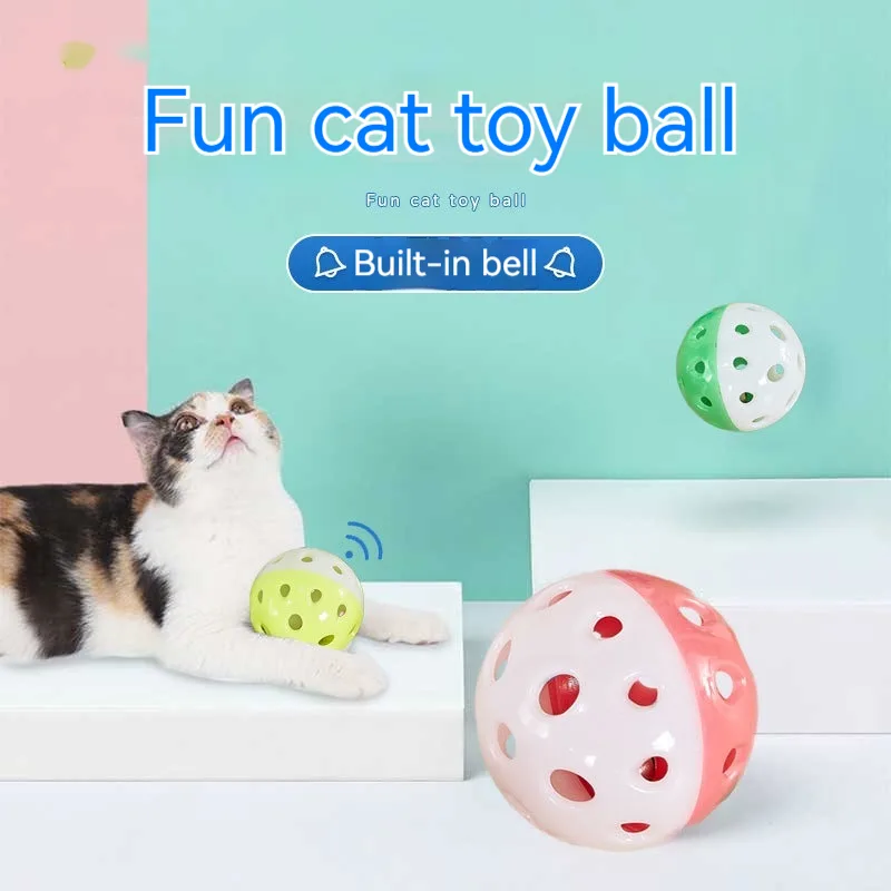 Pet Cat Toy Hollow Out Plastic Bell Interactive Sounding