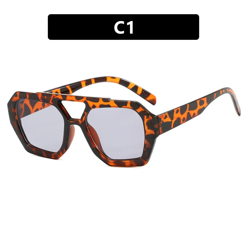 Ins Big Frame Leopard Sunglasses Summer Sunshade Beach Vacation Glasses - Leopard