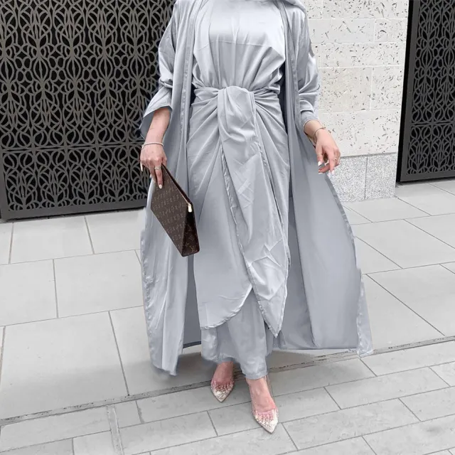Gown Satin Dress Three piece Suit Female Grey - Shop at LoveMi