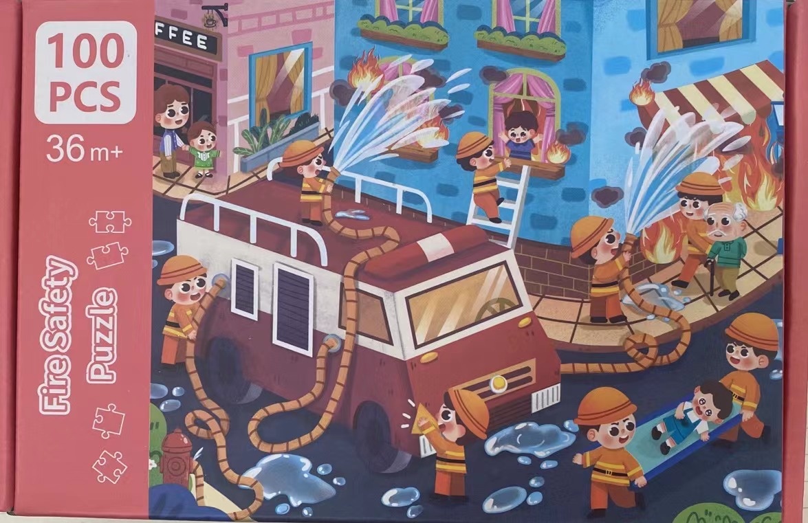 100pcs firefighting puzzle