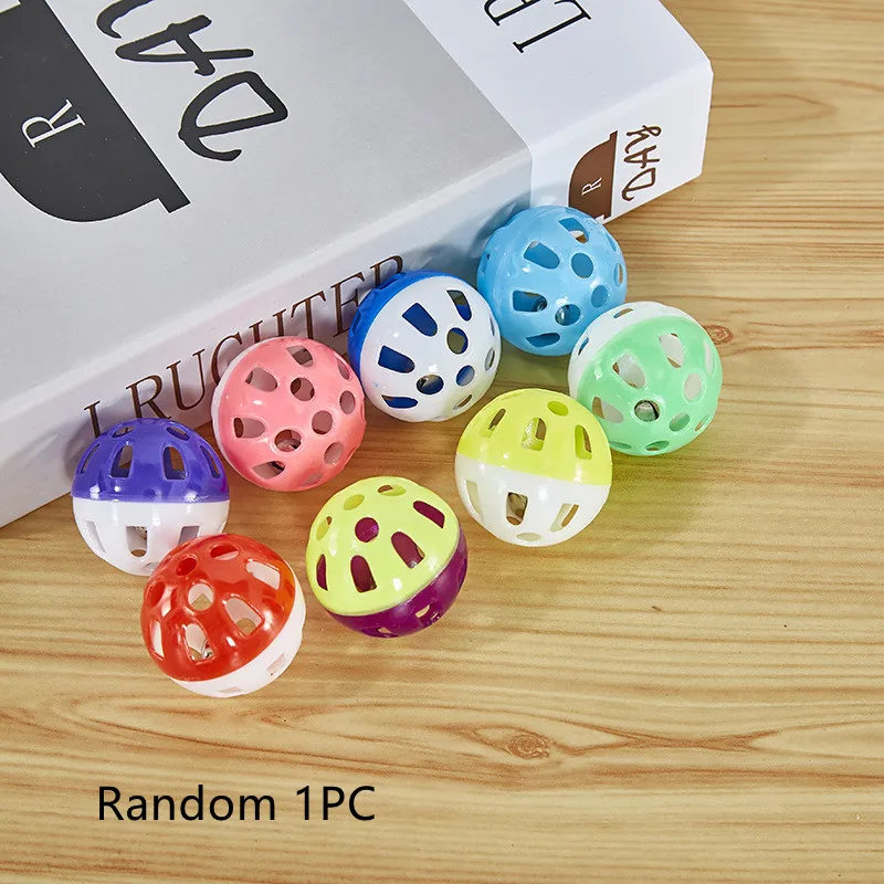 Pet Cat Toy Hollow Out Plastic Bell Interactive Sounding Supplies - Color Random