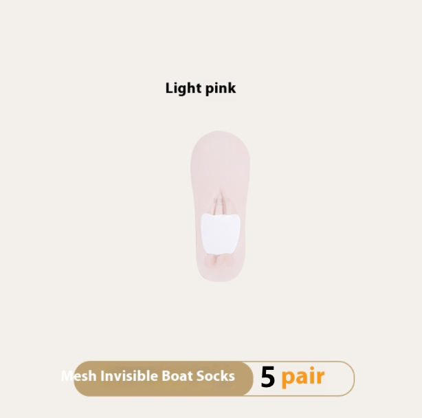 Breathable Women's Invisible Summer Socks. Product information: Pattern: solid color. Color: black, white, pink, light skin, blue, orange, light gray, light green, purple. Specifications: Bare socks, white paper card packaging. Main fabric composition: Co