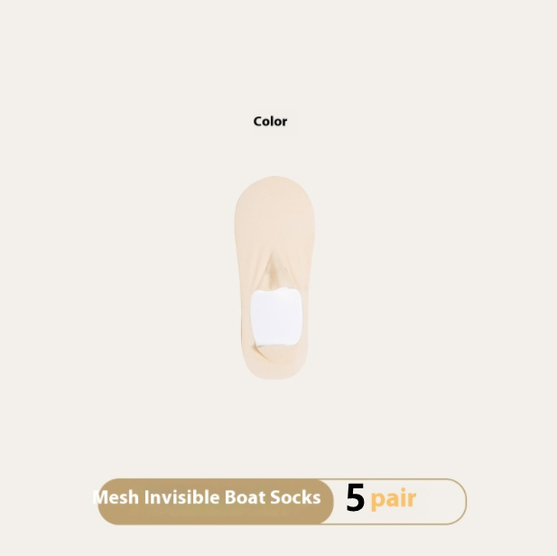 Breathable Women's Invisible Summer Socks. Product information: Pattern: solid color. Color: black, white, pink, light skin, blue, orange, light gray, light green, purple. Specifications: Bare socks, white paper card packaging. Main fabric composition: Co