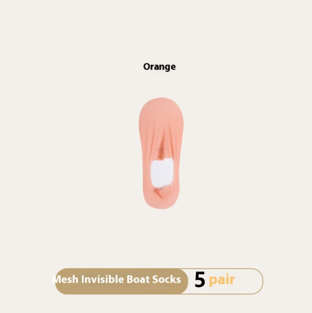 Breathable Women's Invisible Summer Socks. Product information: Pattern: solid color. Color: black, white, pink, light skin, blue, orange, light gray, light green, purple. Specifications: Bare socks, white paper card packaging. Main fabric composition: Co