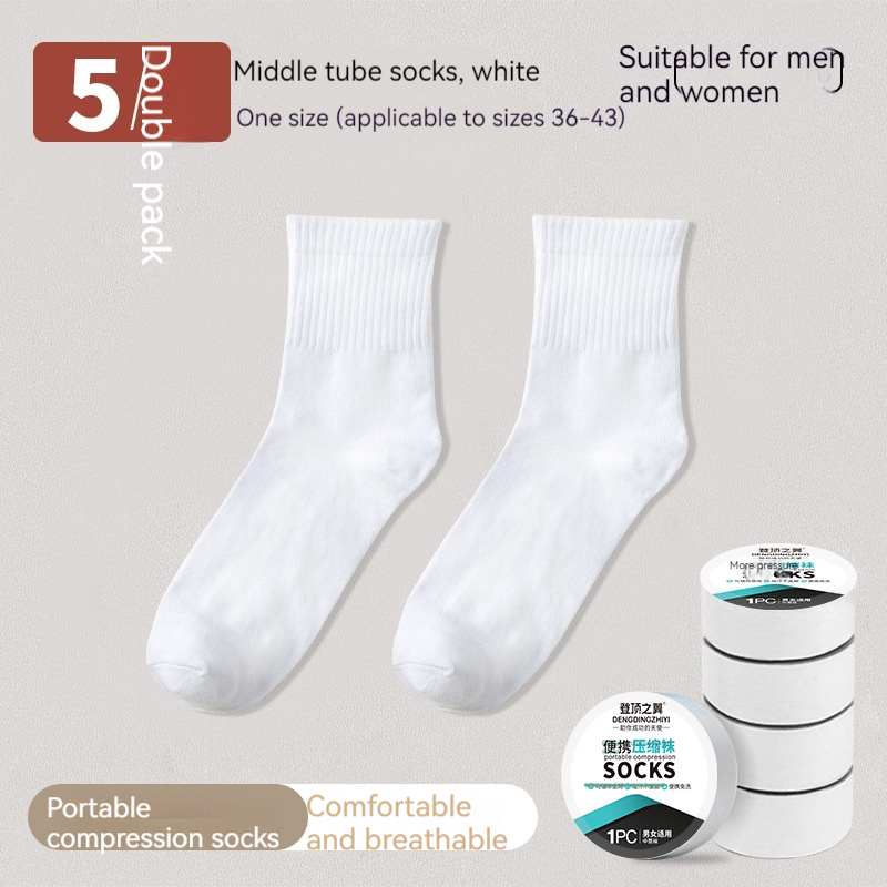 Tube Socks 5 Pairs, White