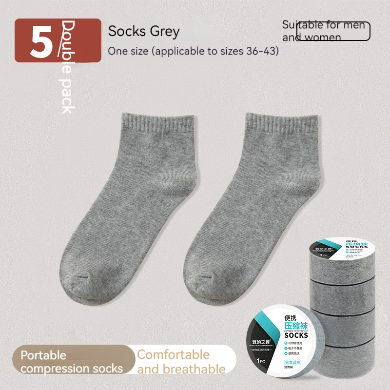 Short Tube 5 Pairs Gray