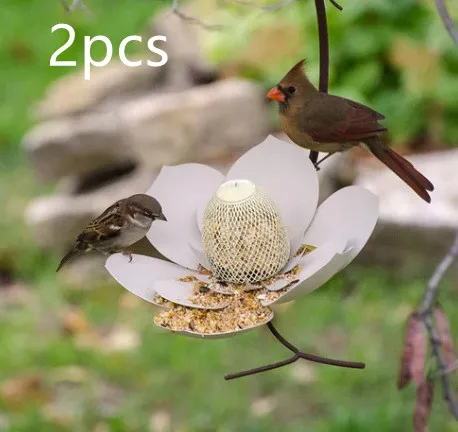 Garden Petal Shape Bird Feeder White 2Pcs - Shop at LoveMi