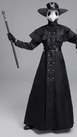 Halloween Dark Dungeon Hero Costume Crow Mouth Plague Doctor Costume - Set1-Childrens Version 110Cm