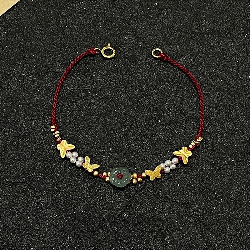 Women's Butterfly Pearl Flower Bracelet