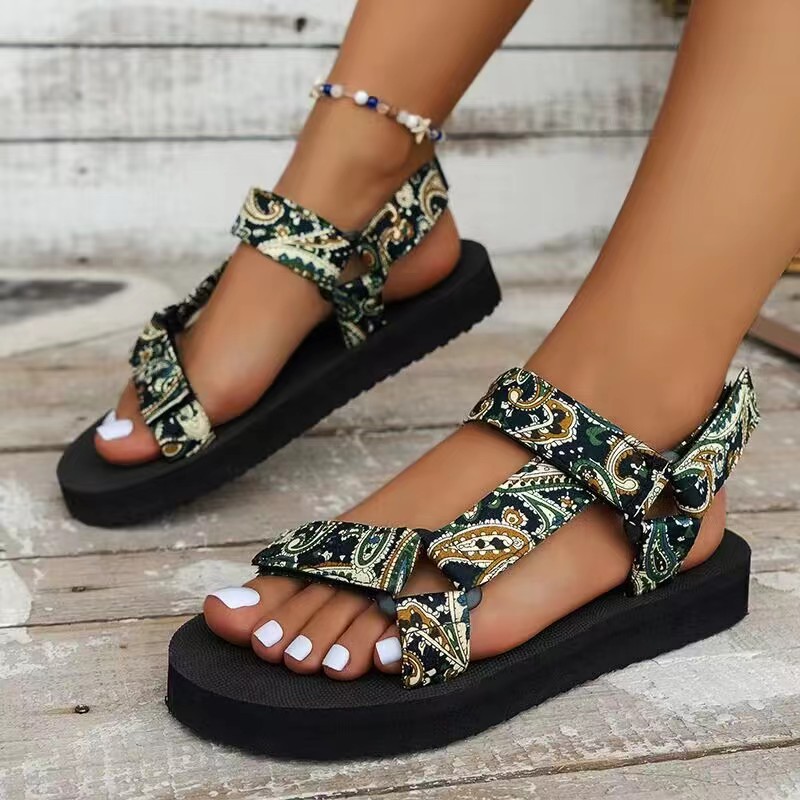 velcro sandals black