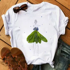 Letters Cute Clothing Women's Short Sleeved T-shirts - 4Style - View 1