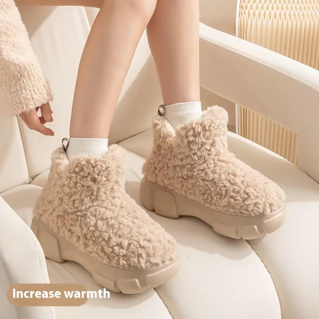 Female Winter Minimalist Warm Velvet Padded Thickened High top EVA Non slip Snow Boots Coffee - Shop at LoveMi